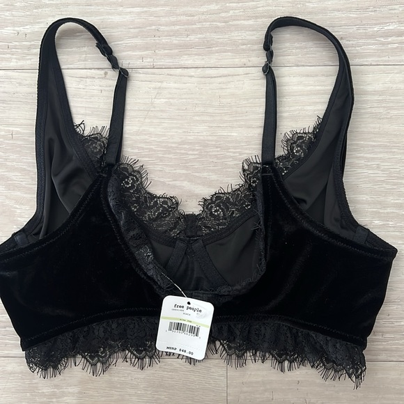 Free People Velvet Black Lace Bustier Top - Picture 3 of 3